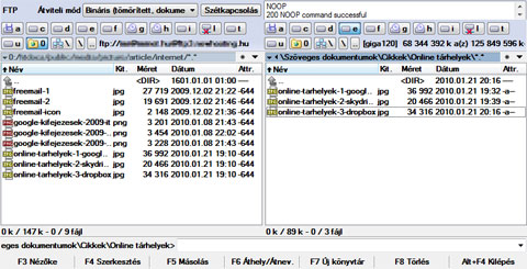 FTP kapcsolat a Total Commander segítségével FTP kapcsolat a Total Commander segítségével