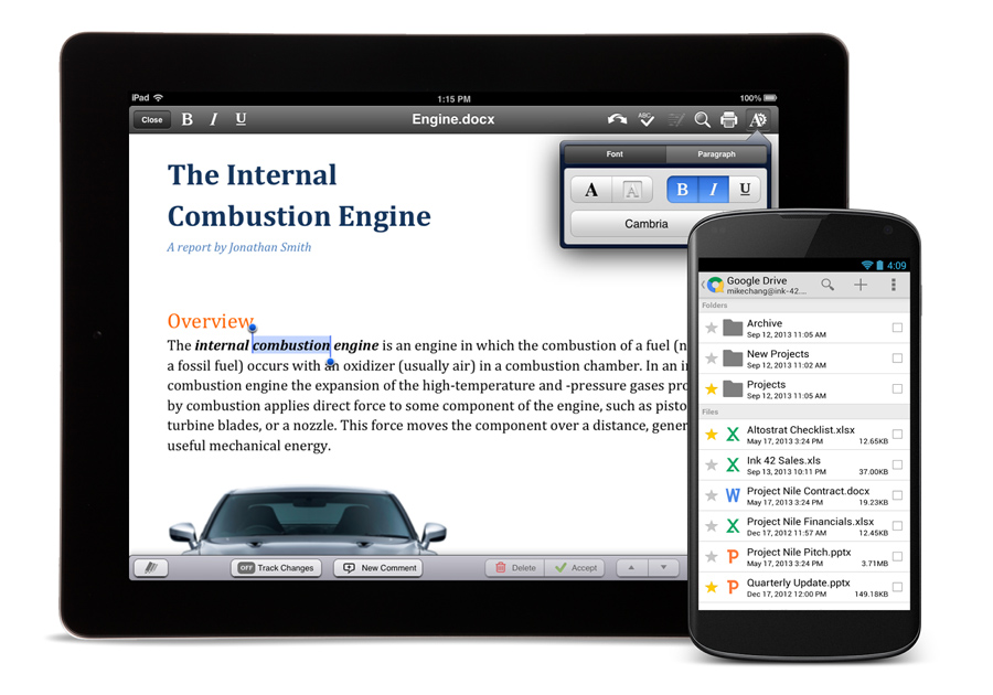 QuickOffice - Forrás: Google Official Enterprise Blog QuickOffice